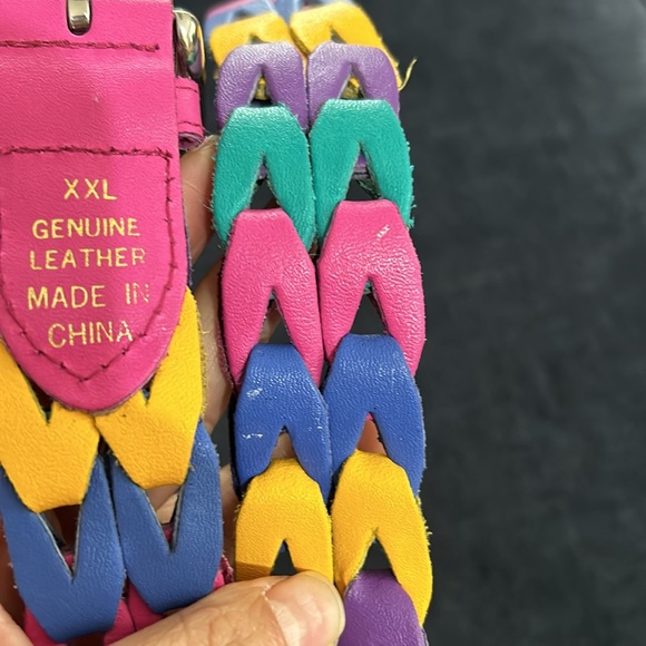 Genuine Leather Rainbow Belt 46.25 inches Long - Picture 5 of 6